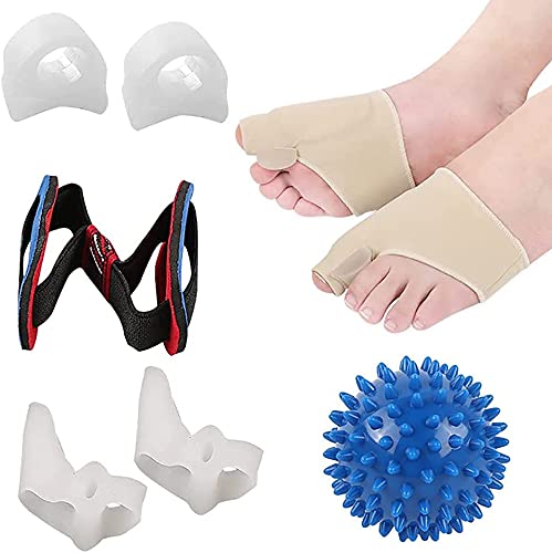 Corrector de Juanetes, Hallux Valgus Corrector Kit para Aliviar el Alisador del Dedo Gordo, Bola de Masaje de Pies para Sastres Hallux Valgus, Dedos Superpuestos, Articulación del Dedo Gordo