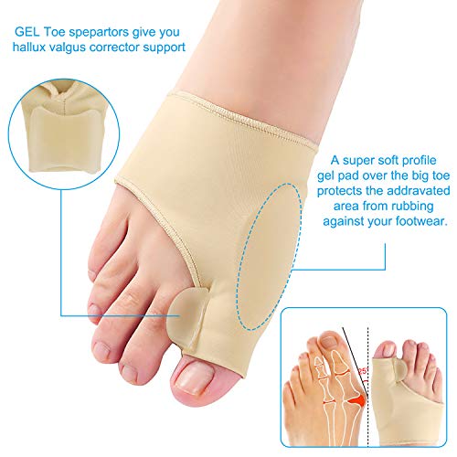 Corrector de Juanetes Separador de Dedos de Gel Corregir Hallux Valgus Alivio Dolor Del Pie para Hombres y Mujeres 9 Piezas