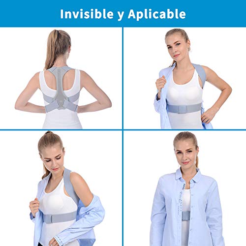 Corrector de Postura, ANOOPSYCHE Corrector Espalda Invisible Para Hombre y Mujer, Corrector de Espalda Ajustable, Mejorar Postura Corrección de Postura para Aliviar el Dolor de Espalda, Hombros (XL)