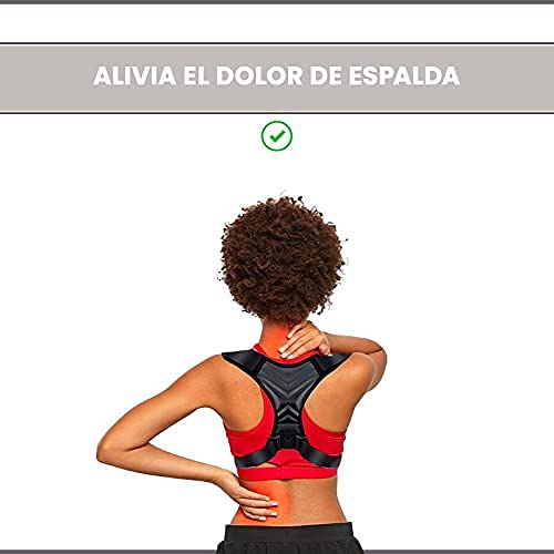 Corrector de postura - Corrector de espalda y hombros ajustable y transpirable - Chaleco corrector de postura para aliviar dolor - Faja soporte espalda para hombre y mujer (M)