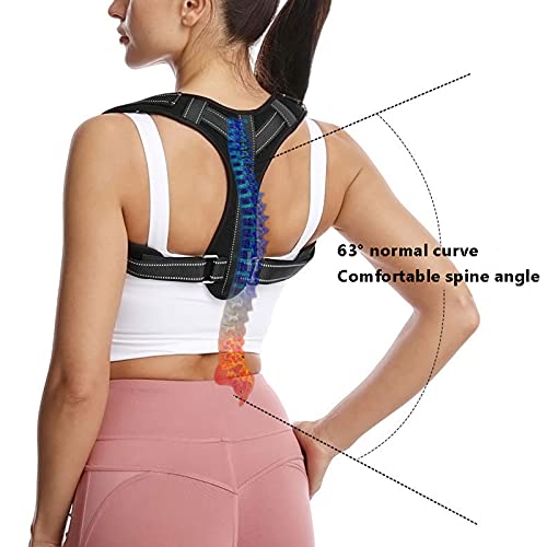 Corrector de Postura, Corrector De Postura para Mujeres, Correas Acolchadas Transpirables Ajustables Ajustables Que Mejoran La Postura De Postura Trasera Superior.(Size:Talla única)