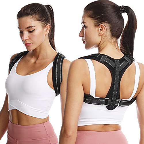 Corrector de Postura, Corrector De Postura para Mujeres, Correas Acolchadas Transpirables Ajustables Ajustables Que Mejoran La Postura De Postura Trasera Superior.(Size:Talla única)