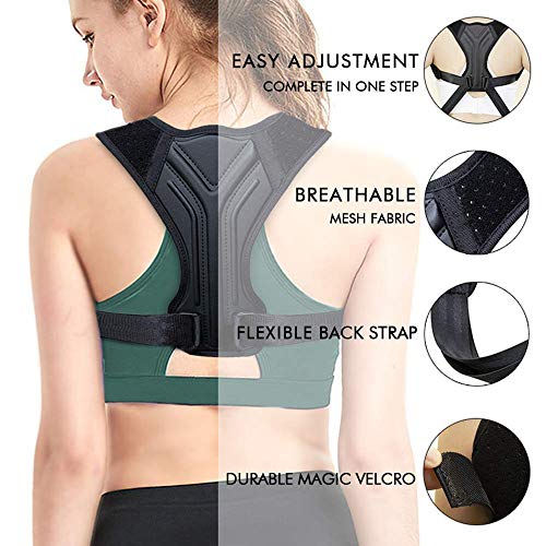 Corrector de Postura, Corrector Postura Espalda Faja para Hombre y Mujer Hombro Clavícula Espalda Recta Soporte - Mejorar Postura Posture Corrector incluye Alivia Dolor en Cuello.