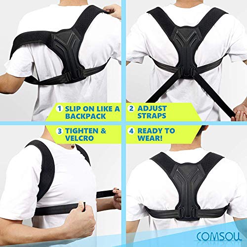 Corrector de Postura, Corrector Postura Espalda Faja para Hombre y Mujer Hombro Clavícula Espalda Recta Soporte - Mejorar Postura Posture Corrector incluye Alivia Dolor en Cuello.