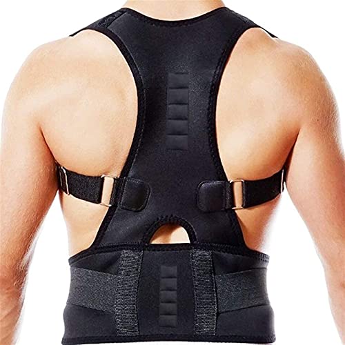 Corrector de postura de espalda magnético para hombres y mujeres adolescentes, correas de soporte ajustables, cinturón de protección contra el calor, soporte de espalda baja de terapia magnética