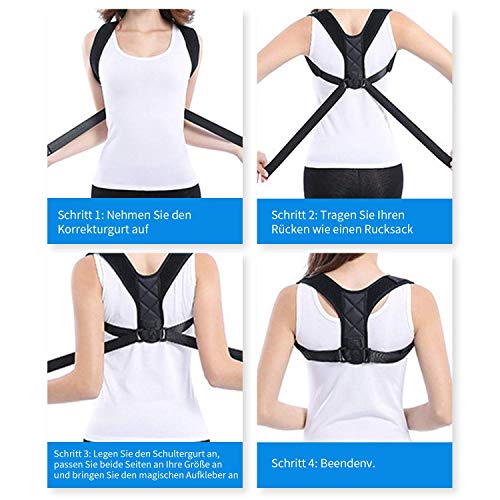 Corrector de Postura Espalda y Hombros para Hombre y Mujer, Ajustable Espalda Recta Soporte,Correctores Postural Faja para Alivia Dolor en Cuello, Dolores Dorsales,Thoraciques,Espalda y Hombros(L-XL)