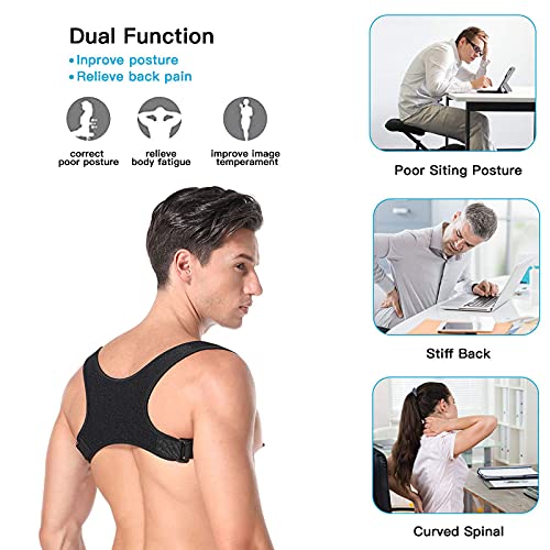 Corrector de Postura Espalda y Hombros Para Hombre y Mujer, Enderezador de Espalda Transpirable Ajustable Aliviar Dolor de Espalda en el Cuello y Mejorar Postura Joroba Espalda Recta Soporte Faja