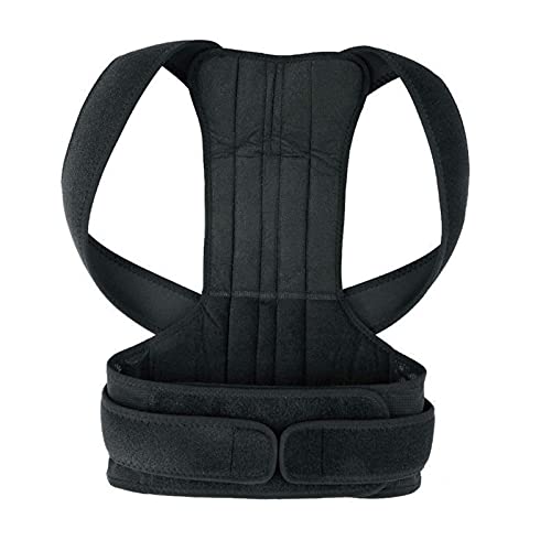 Corrector de postura negro Escoliosis Soporte para la espalda Corsé para la columna vertebral Cinturón para el hombro Soporte para terapia Corrección de mala postura Cinturón para hombres (Color: Gris