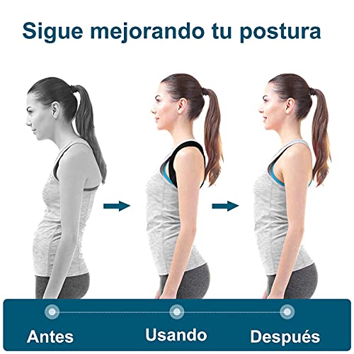 Corrector de Postura para Mujeres y Hombres, Corrector de Postura Ajustable - Enderezador de Espalda para Soportar la Clavícula y Aliviar el Dolor en el Cuello, la Espalda y los Hombros