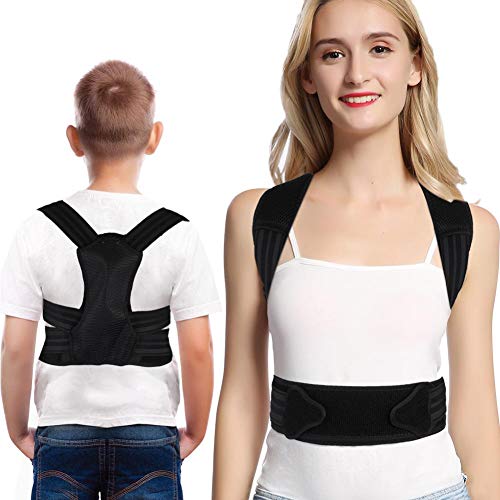 Corrector de postura, soporte ajustable en la parte media superior de la columna, cuello, hombro, clavícula y dolor de espalda, soporte de postura para niños, adolescentes, hombres, mujeres