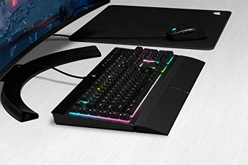 Corsair K55 RGB PRO XT Teclado para Juegos con Teclas de Membrana, Retroiluminación RGB Dinámica, 6 Teclas Macro con Integración el Software Elgato, Resistencia al Polvo y los Derrames, QWERTY, Negro