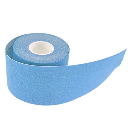 Cosanter Cinta elástica para kinesiología de 5 m x 5 cm, para lesiones musculares y fisioterapia, 1 rollo (azul)