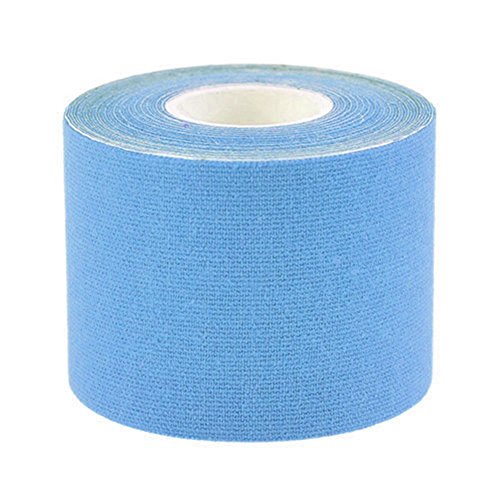 Cosanter Cinta elástica para kinesiología de 5 m x 5 cm, para lesiones musculares y fisioterapia, 1 rollo (azul)