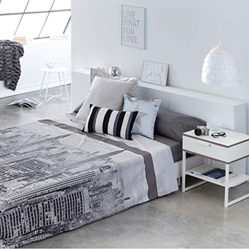 COTTON ART - Juego de sabanas City Life Cama de 105 x 190/200.