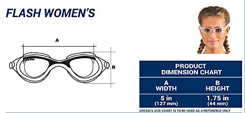 Cressi Flash Swim Goggles Gafas de Natación Premium para Adultos 100% Anti UV, Negro, Talla Única