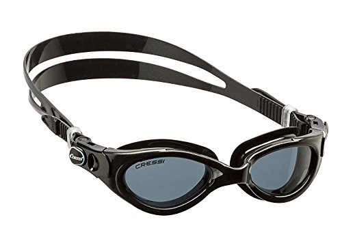 Cressi Flash Swim Goggles Gafas de Natación Premium para Adultos 100% Anti UV, Negro, Talla Única