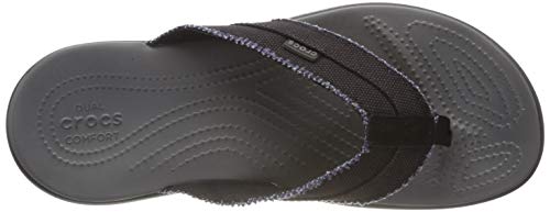 Crocs Santa Cruz Canvas Flip M, Zapatos de Playa y Piscina para Hombre, Negro (Black/Slate Grey 0dd), 39/40 EU