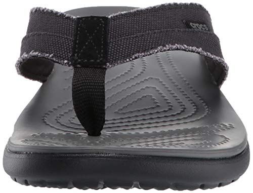 Crocs Santa Cruz Canvas Flip M, Zapatos de Playa y Piscina para Hombre, Negro (Black/Slate Grey 0dd), 39/40 EU