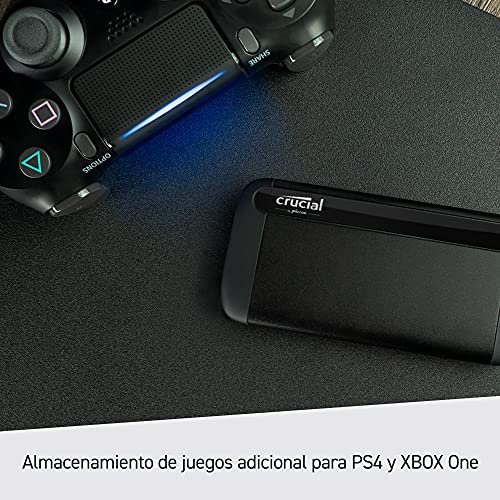 Crucial CT1000X8SSD9 X8-SSD portátil 1TB, de hasta 1050 MB/s, USB 3.2, Unidad de estado sólido externa USB-C, USB-A