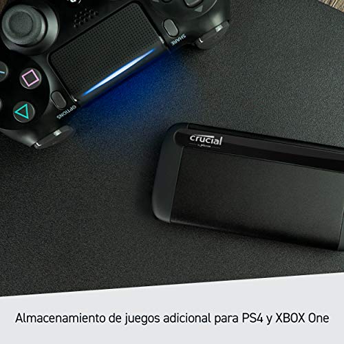 Crucial CT500X8SSD9 X8 500 GB SSD portátil ,de hasta 1050 MB/s ,USB 3.2, Unidad de estado sólido externa USB-C, USB-A