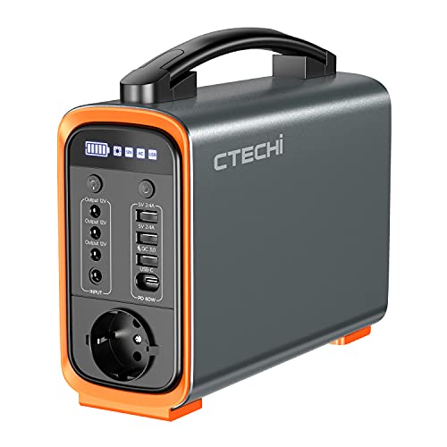 CTECHi Generador Solar Portátil 240 Wh/75000 mAh, con batería LiFePO4, AC/DC/USB/Tipo-C, cargador de coche para camping de emergencia