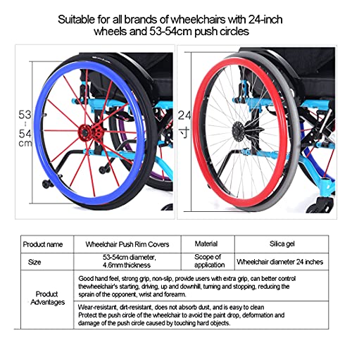 Cubiertas De Llanta De Empuje Para Silla De Ruedas De 24 Pulgadas, Cubierta De Empuje Manual Antideslizante Resistente Al Desgaste, Mejora El Agarre Y La TraccióN, 1 Par,Purple