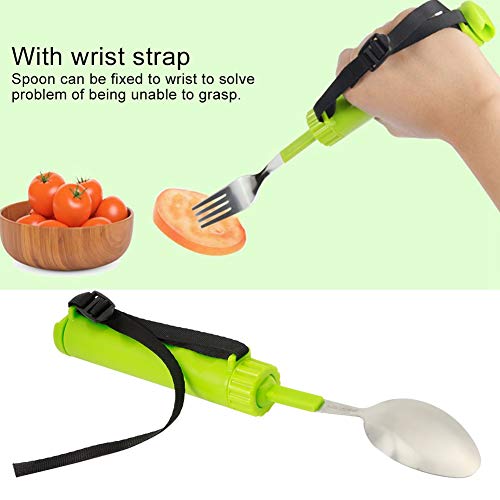 Cuchara ergonómica adaptable Cuchara desplazada Cuchara de comida Paciente discapacitado Anciano discapacitado Entrenamiento de recuperación de accidentes cerebrovasculares Utensilios para comer