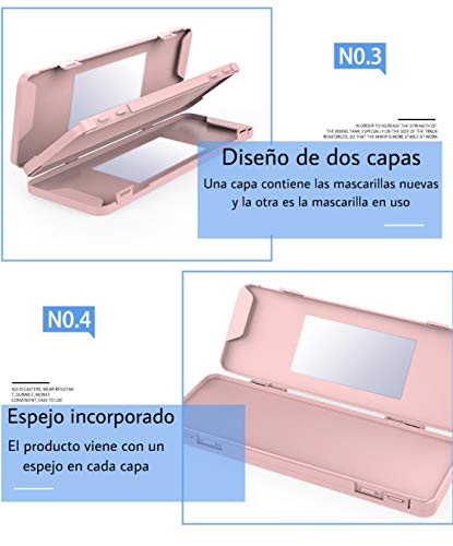 Cussi MaskCase-pack de 2 estuches rectangulares para mascarilla (AZUL, BLANCO)