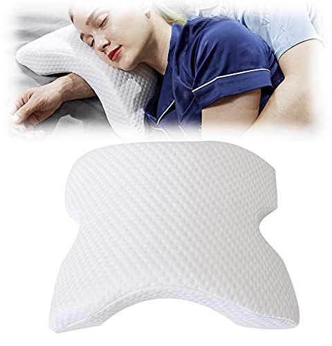 Dalina Textil Almohada Viscoelástica en formada Arqueada con Espuma de Memoria de presión para Alivio de Cervical(Almohoda para Cervical)