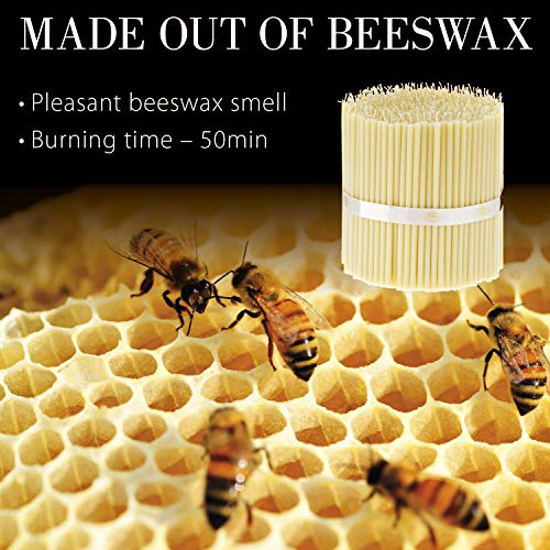 Danilovo 100 velas de cera de abeja blancas – Velas ortopédicas para oración, rituales, decoración de mesa de boda – no tóxicas, sin hollín – antigoteo, N100, altura: 16 cm, diámetro: 5,7 mm