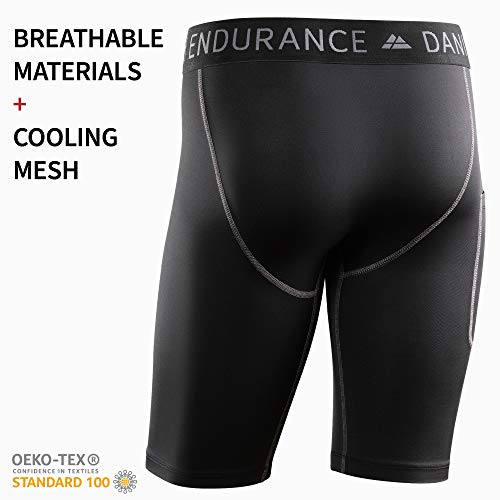 DANISH ENDURANCE Compression Tights 2-Pack (Multicolor (1x Negro, 1x Negro/Gris), L)