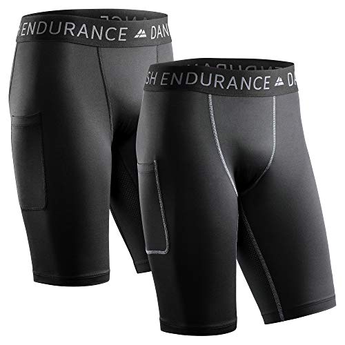 DANISH ENDURANCE Compression Tights 2-Pack (Multicolor (1x Negro, 1x Negro/Gris), L)