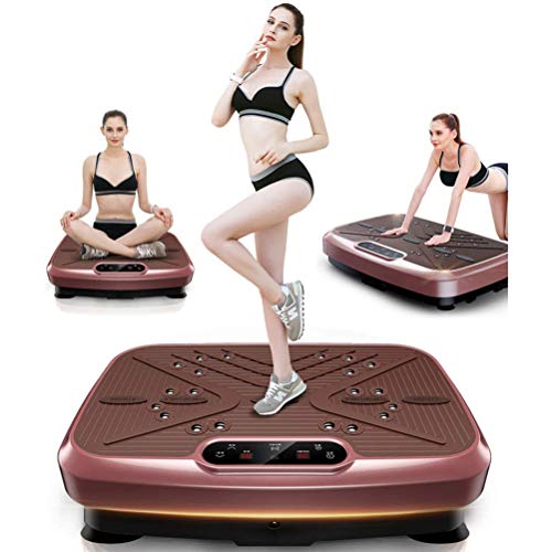 Dbtxwd Plancha Vibratoria Fitness, Cuerpo Adelgazante, Terapia Magnética Tonificante, Masaje Shiatsu Profesional, Alto Voltaje Motor Silencioso Control Remoto Inteligente Cuerda Elástica,Rosado