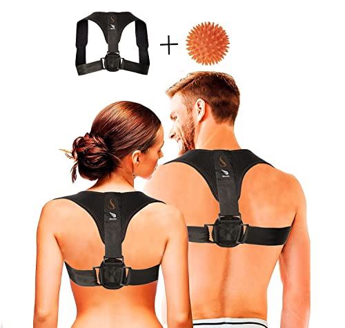 D&D Corrector Postura Espalda Hombre Mujer+Bola Masajeadora. Espalda Recta. Corrector Espalda. Corrector Postura Espalda. Corrector Postura.Posture Corrector+ 1xBola de Masaje+2X Almohadillas.