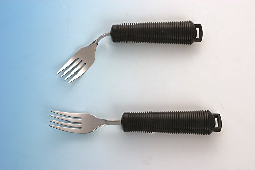 De fácil agarre flexible cubiertos - juego de cubiertos con mango grande, cuchillo, tenedor, cuchara