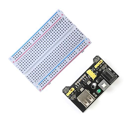 DEYUE Arduino Electronic Fun Kit Bundle | Kit de componentes electrónicos básicos | para Arduino, Raspberry Pi, STM32 | Módulo de fuente de alimentación, adaptador de alimentación, cable de puente y …