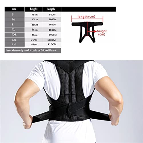 DHDHWL Corrector Postura Ajustable Adulto Corsé Trasero Postura Corrector Terapia Hombro Lumbar Strace Soporte de la Columna Vertebral Corrección de la Postura (Color : Red, Size : XXL)