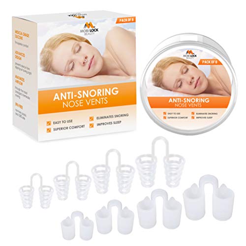 Dilatador nasal Nose Relief - (Pack de 8 - Todos los tamaños) - Solución simple para respiradores nasales - por Mobi Lock Beauty