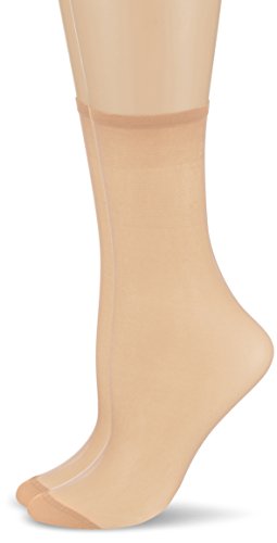 Dim Mes Essentiels Tobilleros Calcetines, 20 DEN, Beige (Capri 797), One Size (Tamaño del Fabricante:35/41) (Pack de 2) para Mujer