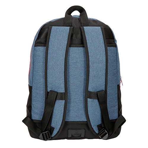 Disney Mickey Blue Mochila Doble Compartimento Adaptable a Carro Azul 33x44x13,5 cms Poliéster 19.6L