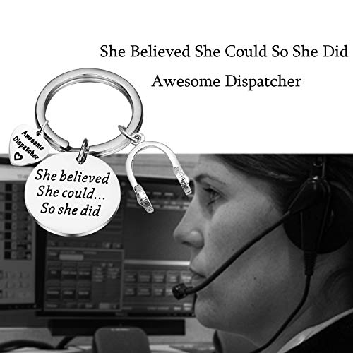 Dispatcher Gift 911 Operador Regalo de emergencia Despachador Regalo de agradecimiento para 911 Dispatcher Impresionante Dispatcher Charm Llavero EMS Dispatcher Llavero, Acero inoxidable,