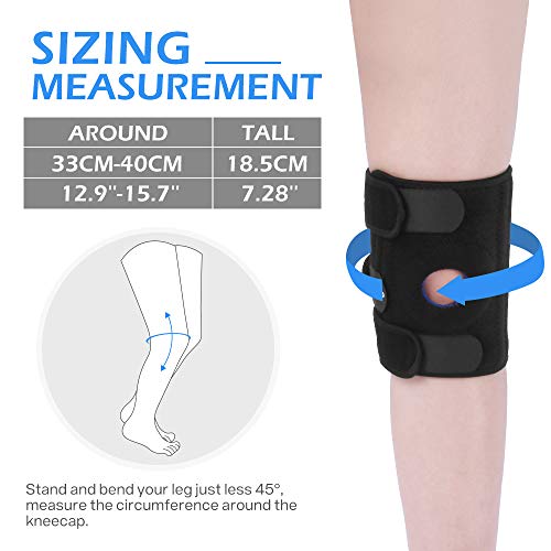 DISUPPO Soporte de rodillera, estabilizador de hueso abierto ajustable, para traumatismos deportivos, esguinces, artritis, recuperación de compresión de lesiones de ligamentos (Taglia unica) ▲