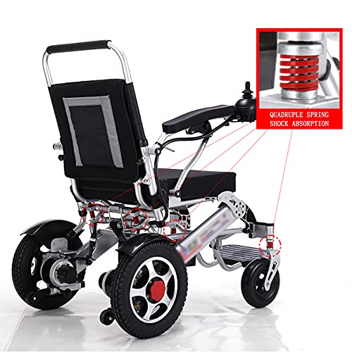 DLXYch Silla de Ruedas eléctrica de Lujo Silla de Ruedas eléctrica Plegable, Silla de Ruedas eléctrica portátil Plegable, Potente Motor Dual, Adecuada para Ancianos y discapacitados