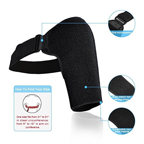 Doact Apoyo de Hombro de Neopreno - Protector para Hombro Seguridad, AC Conjunto Dislocado Prevención y Protector, se Adapta a la Izquierda o el Hombro Derecho, Unisex