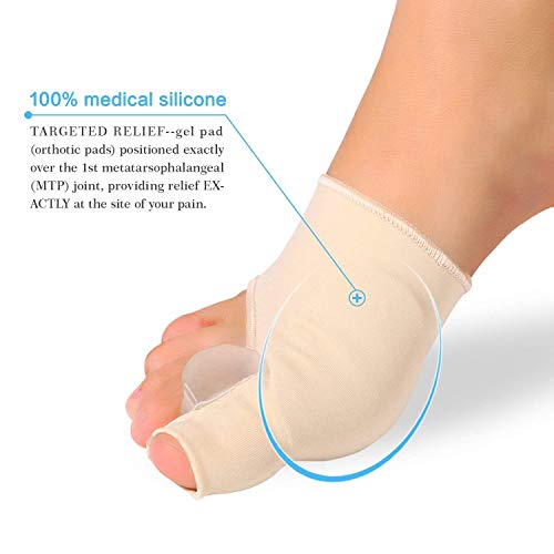 Doact Corrector de Juanetes, con Almohadilla de Gel y Separadore de Gel Dedo del Pie para Juanete Dedo pie Pie y Hallux Valgus Alivio del Dolor Adecuado Hombres y Mujeres