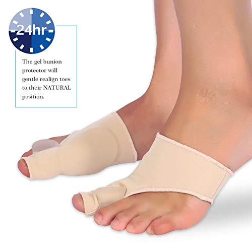 Doact Corrector de Juanetes, con Almohadilla de Gel y Separadore de Gel Dedo del Pie para Juanete Dedo pie Pie y Hallux Valgus Alivio del Dolor Adecuado Hombres y Mujeres