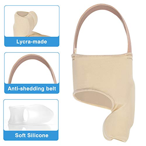 DOACT Corrector de Juanetes Corrector de Postura para Hueso Del Pie, Combinación Tejido Liso y Silicona Suave, Alivia el Dolor Juanetes, Con Silicona separador dedos pie para hallux valgus (4Pis)