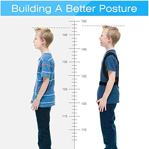 Doact Corrector de Postura, Corrector de Postura Espalda con Hombreras Blandas y Cinturones Elásticos Ajustables para Niños y Adolescentes Cifosis, Jorobado (S)