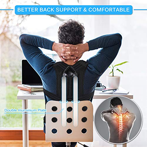 Doact Corrector de Postura Recta Soporte de Espalda para Mujeres y Hombres Alivio del Dolor en Parte Superior de Espalda Mejorar Postura Posture Corrector Aliviar la Joroba Mejorar Postura (44"-51")