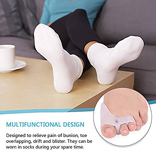 DOACT Gel Separadores Alisadores con Espaciadores Gordo, Aalivio Dolor Deods Del Pie Protectores para Hallux Valgus, Juanetes y Dedo Martillo para Hombres y Mujeres